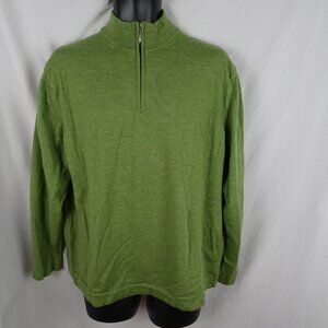 Ponte Vecchio by Toscano Merino Wool 1/4 Zip Green Sweater Size XXL